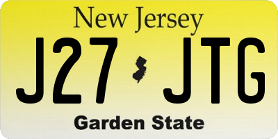 NJ license plate J27JTG