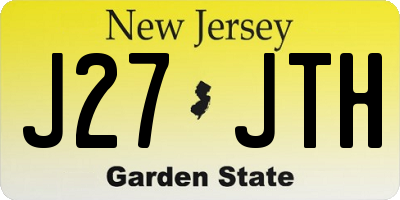 NJ license plate J27JTH