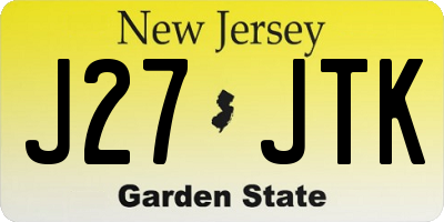 NJ license plate J27JTK