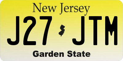 NJ license plate J27JTM