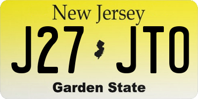 NJ license plate J27JTO