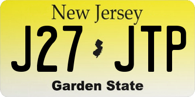 NJ license plate J27JTP