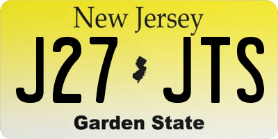 NJ license plate J27JTS