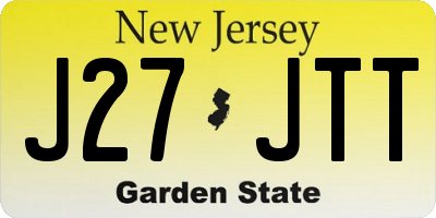 NJ license plate J27JTT