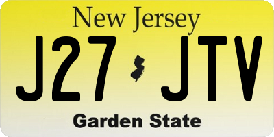 NJ license plate J27JTV