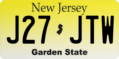 NJ license plate J27JTW