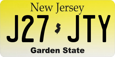 NJ license plate J27JTY