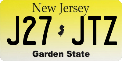 NJ license plate J27JTZ