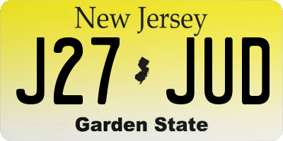 NJ license plate J27JUD