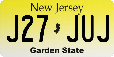 NJ license plate J27JUJ