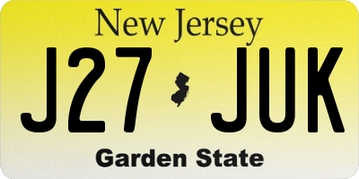 NJ license plate J27JUK