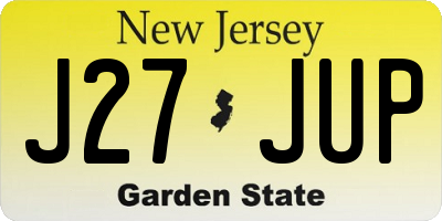 NJ license plate J27JUP