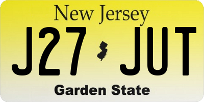 NJ license plate J27JUT