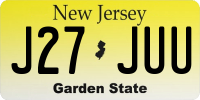 NJ license plate J27JUU