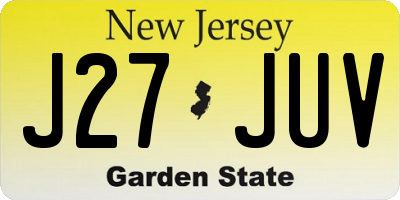NJ license plate J27JUV