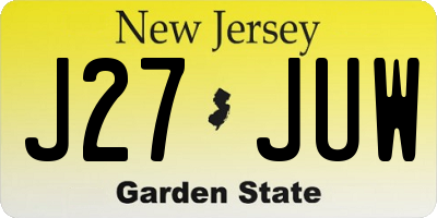 NJ license plate J27JUW