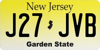 NJ license plate J27JVB