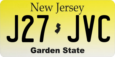 NJ license plate J27JVC