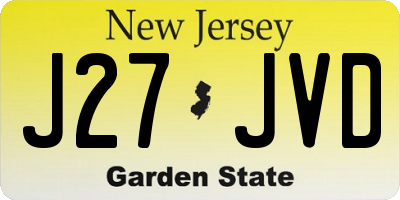 NJ license plate J27JVD