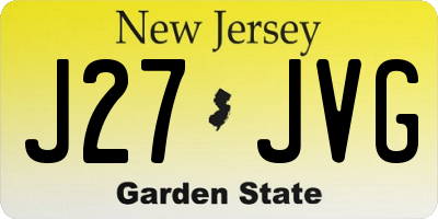 NJ license plate J27JVG