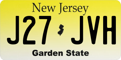 NJ license plate J27JVH