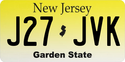 NJ license plate J27JVK
