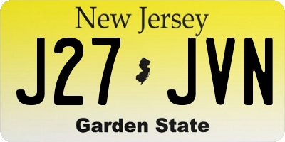 NJ license plate J27JVN