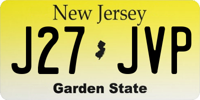 NJ license plate J27JVP