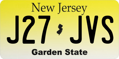 NJ license plate J27JVS