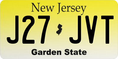 NJ license plate J27JVT