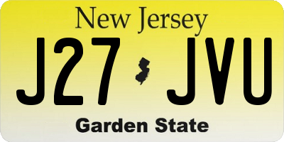 NJ license plate J27JVU