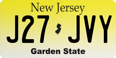 NJ license plate J27JVY