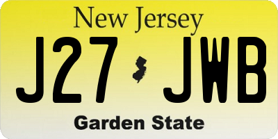 NJ license plate J27JWB