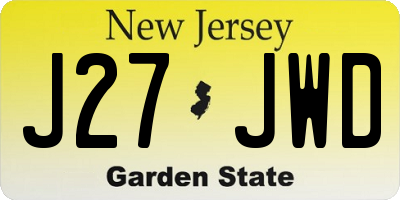 NJ license plate J27JWD