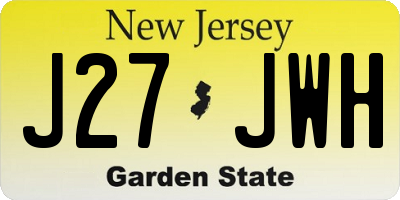 NJ license plate J27JWH