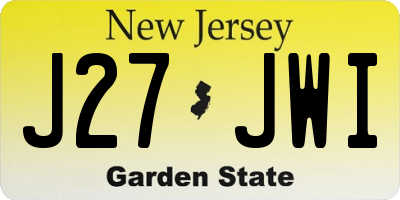 NJ license plate J27JWI