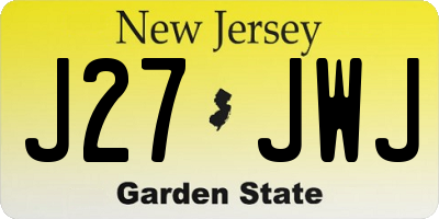 NJ license plate J27JWJ