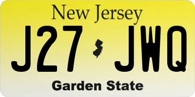 NJ license plate J27JWQ