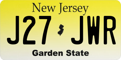 NJ license plate J27JWR