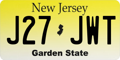 NJ license plate J27JWT