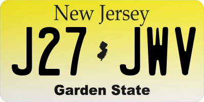 NJ license plate J27JWV