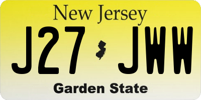 NJ license plate J27JWW