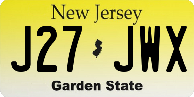 NJ license plate J27JWX