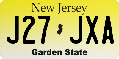 NJ license plate J27JXA