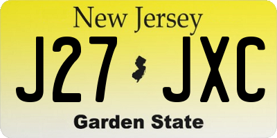 NJ license plate J27JXC