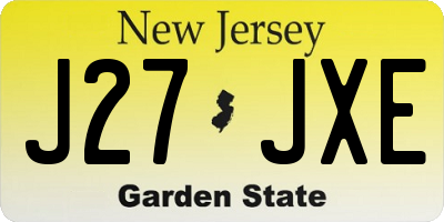 NJ license plate J27JXE