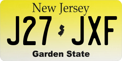 NJ license plate J27JXF