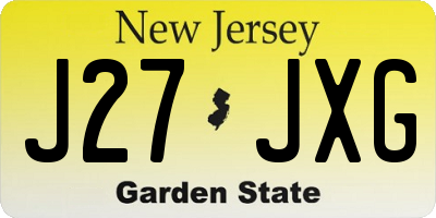 NJ license plate J27JXG
