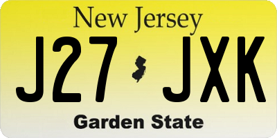 NJ license plate J27JXK