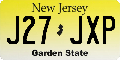 NJ license plate J27JXP